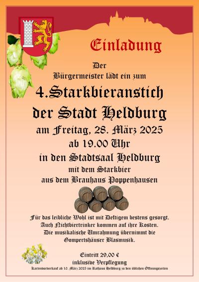 Plakat Starkbieranstich Stadt Heldburg 2025