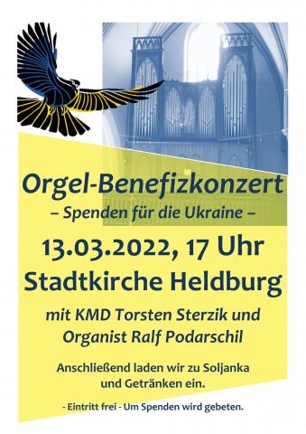 Orgel-Benefizkonzert Spenden für die Ukraine 13032022 Plakat