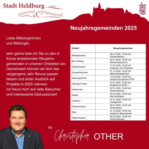 Neujahrsgemeinden Stadt Heldburg 2025