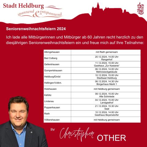 Seniorenweihnachtsfeiern Stadt Heldburg 2024