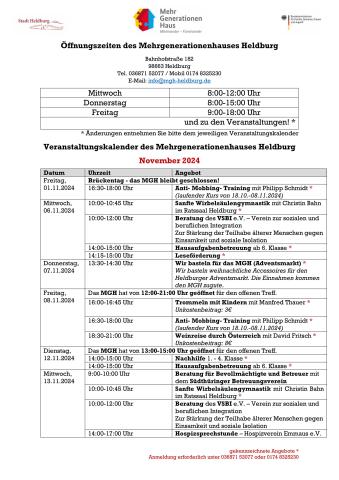 Veranstaltungskalender MGH Heldburg November 2024 1