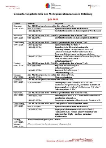 MGH Programm Juli 2025 Seite 1