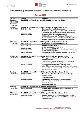 Programm MGH Heldburg August 2025 Seite 1